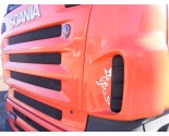 Scania griffioen +SUPER logo RVS voor grille en luchthapper