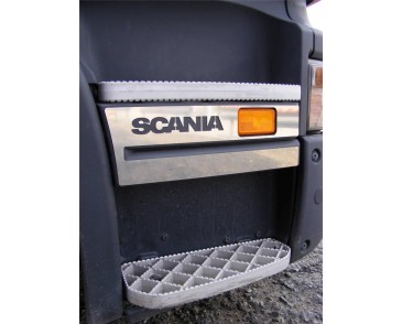 Scania logo RVS voor opstap set van 2