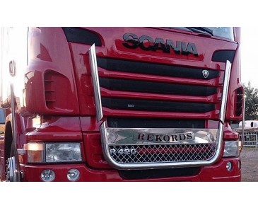 Scania RVS Grille bar met tekst