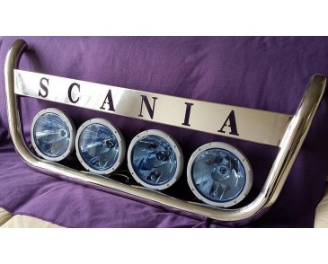 Scania RVS lampenbeugel met tekst