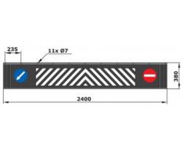 Spatlap 2400x380mm met verkeerstekens 